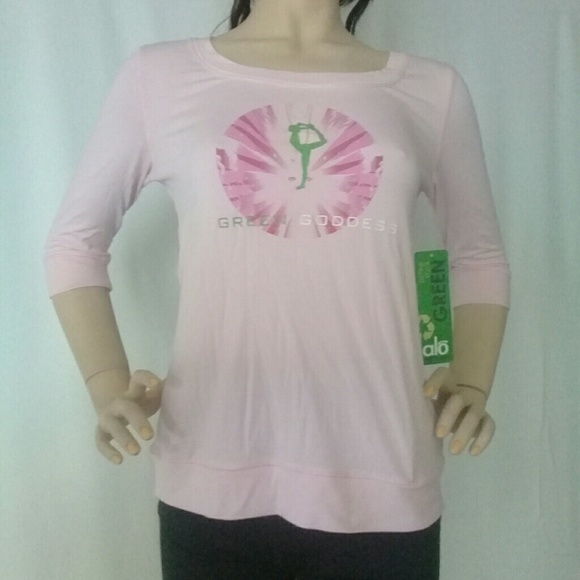 ALO BAMBOO T - SHIRT 3/4 SLEEVES  Powder Pink ALO - Picture 6 of 14